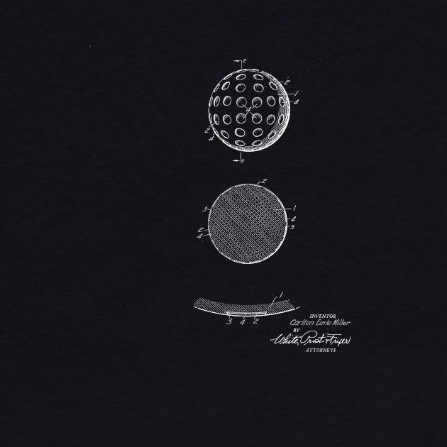 Golf Ball Vintage Patent Drawing by TheYoungDesigns